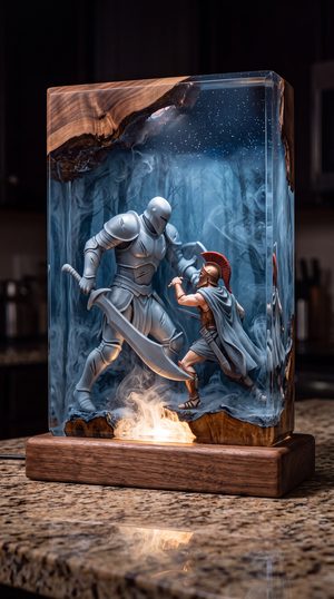 Warrior resin lamp