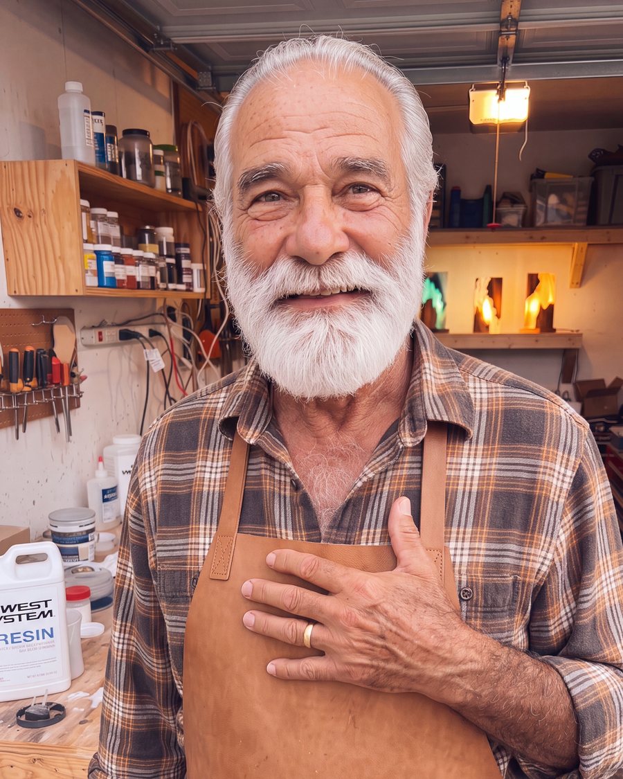 Helios in his workshop
